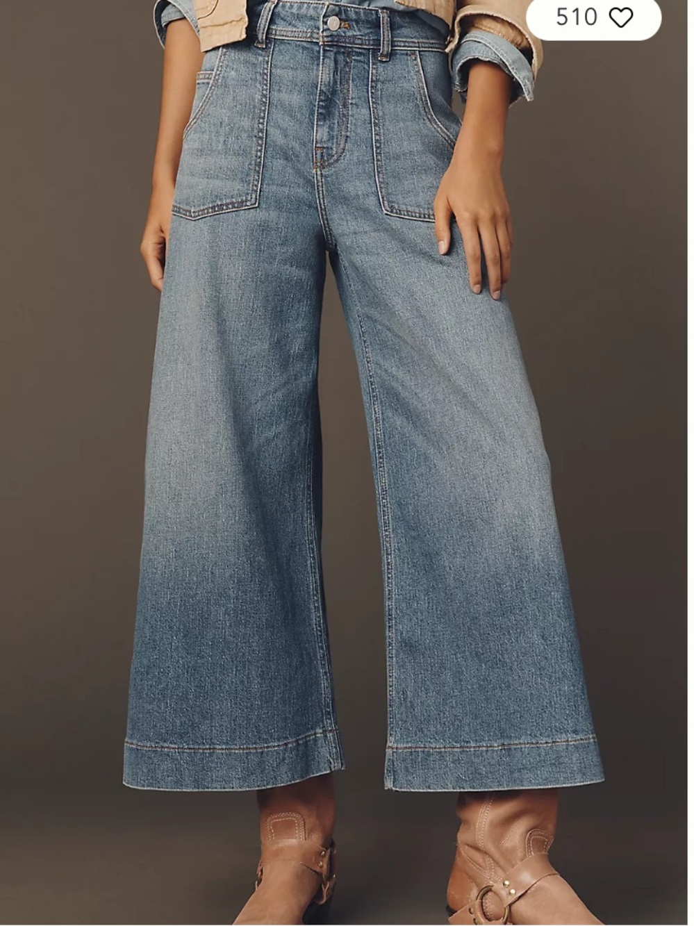 Anthropologie sienna crop high rise Wide-Leg Jeans